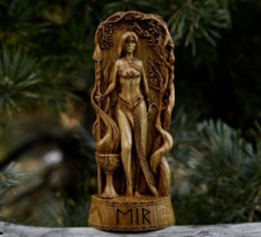 Eir Statue , Norse Healing Goddess , Wooden Carving - Symbol of Healing - £71.14 GBP