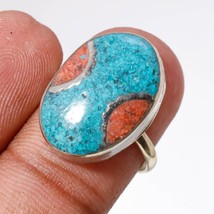 Tibetan Turquoise Coral Handmade Gemstone Jewelry Nepali Ring Adjustable SA 2298 - £4.74 GBP