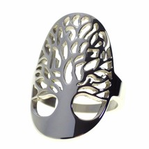 Tree of Life Ring Womens Silver Stainless Steel Family Ancestry Band Sizes 6-10 - £11.85 GBP