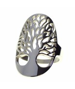Tree of Life Ring Womens Silver Stainless Steel Family Ancestry Band Siz... - £11.73 GBP
