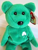 TY Beanie Babies ERIN GREEN Irish TEDDY BEAR PLUSH TOY 1997 St Patricks Day - £5.45 GBP