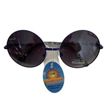 Oversized Round Circle Sunglasses John Lennon Style Classic Unisex Blue Frames - £6.79 GBP