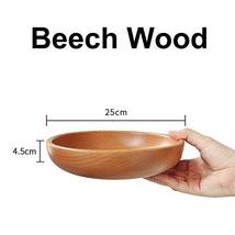 Healthy Beech/Jujube Dinnerware Solid Wooden Bowls for Rice, Soup, Popcorn, Frui - £24.88 GBP