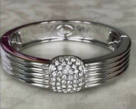 Lia Sophia Scheme Bracelet, Silver Tone w/ Cut Crystals - £11.76 GBP
