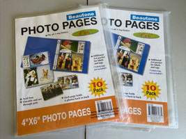 Lot of Two Scrapbook Photo Pages 4&quot;x6&quot;, 10 Pack #46166 Beautone (20 Pages Total) - £11.72 GBP