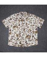 George Men&#39;s Hawaiian Shirt Brown Palm Tree Beach Short Sleeve Size XL 4... - $11.55