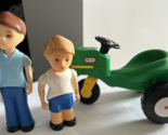 Vtg Little Tikes Dollhouse Size Green farm Tractor Dad Son Boy Family Fi... - £27.21 GBP