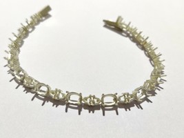 Argent Semi Montage 5x7 MM Ovale Bracelet Arrangement Haut Poli - £41.13 GBP