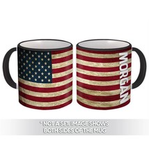 MORGAN Family Name : Gift Mug American Flag Name USA United States Personalized - £12.68 GBP