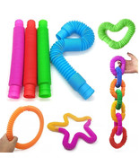 10x Fidget Pop Tube Toys for Kids Adults Stretch Pipe Sensory Tool Stres... - $19.40 CAD