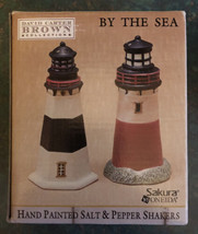 David Carter Brown BY THE SEA Lighthouse Salt &amp; Pepper Shakers Sakura by Oneida - £19.46 GBP