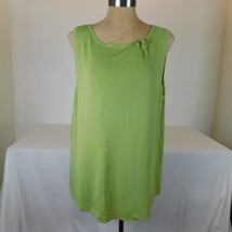Lane Bryant Plus Size 18/20 Tank Top Shirt Green Bow Sleeveless Summer Spring - £14.31 GBP