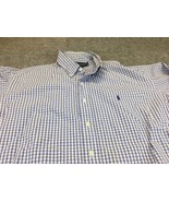 Ralph Lauren Long Sleeve Button Up Large Mens Blake Two Ply Cotton Check... - £10.11 GBP
