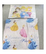 VTG Disney Princess Dear Diary Sheet Set Twin Pink Flat Fitted Pillowcas... - $52.00