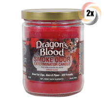 2x Jars Smoke Odor Dragon&#39;s Blood Smoke Exterminator Candles | 13oz | 70 Hr Burn - £26.82 GBP