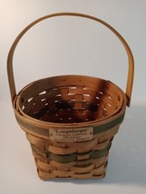 Longaberger Christmas collection 1988 Edition Poinsettia Basket Green woven Hand - $15.56