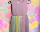 Bonnie Jean Pink sleeveless Dress Size 12 Pastel Rainbow Tutu Skirt Spar... - $27.72