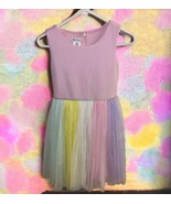 Bonnie Jean Pink sleeveless Dress Size 12 Pastel Rainbow Tutu Skirt Spar... - $27.72