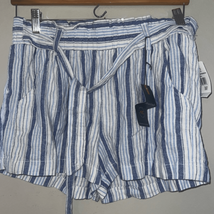 Rewind Women’s Blue and White Striped Tie Paper Bag Shorts - £12.30 GBP