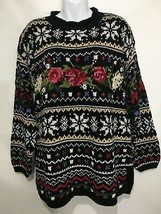 Tiara Intl S Multi-Color Pullover Sweater NEW 1980s Apres Ski Snowflakes... - £26.92 GBP