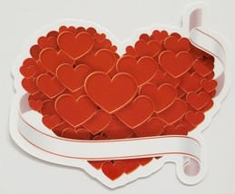 Multiple Hearts Making up One Heart with Ribbon Sticker Decal Embellishm... - $2.30