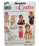 Baby Doll Clothes Pattern Simplicity Crafts 8099 Size S 13in-L 22in UNCUT - $4.91 CAD