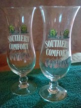 Vintage Southern Comfort Cocktail Glasses 16 Oz. Logo Hurricane Clear 2-PC Set - £20.30 GBP