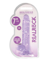 Shots Realrock Realistic Crystal Clear 7&quot; Dildo W/balls - Purple - £16.47 GBP