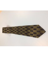 Giorgio Brutini Men’s Neck Tie Gold and Black Block Pattern  - $4.94