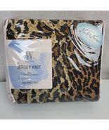 Nick &amp; Nora Wamsutta Jersey Knit Twin Sheet Set Cotton Jungle Jim Leopar... - $64.34