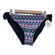 NEW SO Womens XL Swimsuit Bikini Bottoms Ikat Print Black Purple Pink  - £11.58 GBP