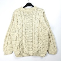 OTAVALO - 100% Wool Handmade Cable Knit  Oversize Jumper - Cream - £47.98 GBP