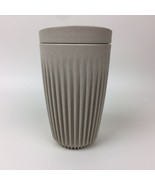 Huskee Cup 12 oz. w/ Lid Natural Color Ribbed BPA Free Used - £7.74 GBP