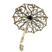 Vintage Sterling Signed 800 Italy Detailed Filigree Umbrella Figure Miniature - £31.29 GBP