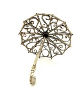 Vintage Sterling Signed 800 Italy Detailed Filigree Umbrella Figure Mini... - £31.38 GBP