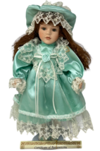 Collectors Choice 16&quot; Porcelain Doll Mint Green Lace Victorian Dress DanDee Co. - £6.57 GBP