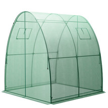 6 x 6 x 6.6 FT Outdoor Wall-in Tunnel Greenhouse-Green - £100.71 GBP