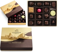 Godiva Assorted Dark Chocolate Gold Ribbon Gift Box 15pcs/6oz New & Sealed - $24.95