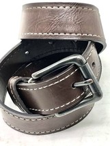 Youth Boys Brown Faux Leather Belt 31&quot; Long with a Metal Grey Color Buckle - £6.92 GBP