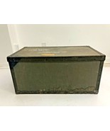 Vintage Military STORAGE TRUNK us army GREEN chest foot locker wood box ... - £54.72 GBP