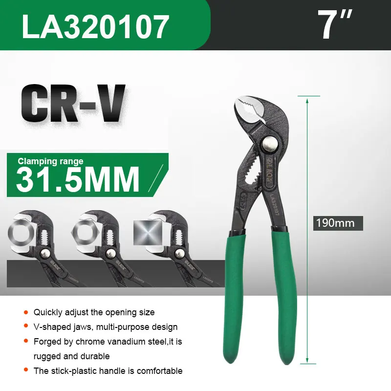 LAOA Adjustable Water Pump Pliers CRV Large Opening Wrench Universal Spanner Too - £229.12 GBP