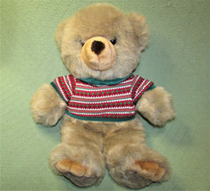 24&quot; Jc Penney Collection Teddy Bear Stuffed Animal Green Red Sweater Holiday Toy - £17.59 GBP