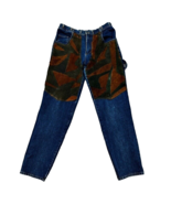 1990s Y2K Machine Jeans 36x34 Patchwork Hip Hop Baggy Carpenter Faux Lea... - £46.29 GBP