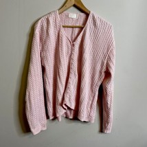 Soft Surroundings Women’s Pink Cable Knit Cardigan Sweater Size Medium - £13.84 GBP