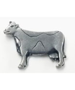 VTG Maiden Vermont Pewter Cow Lapel Pin Farm Animal Cattle Shape Metal S... - €8,57 EUR