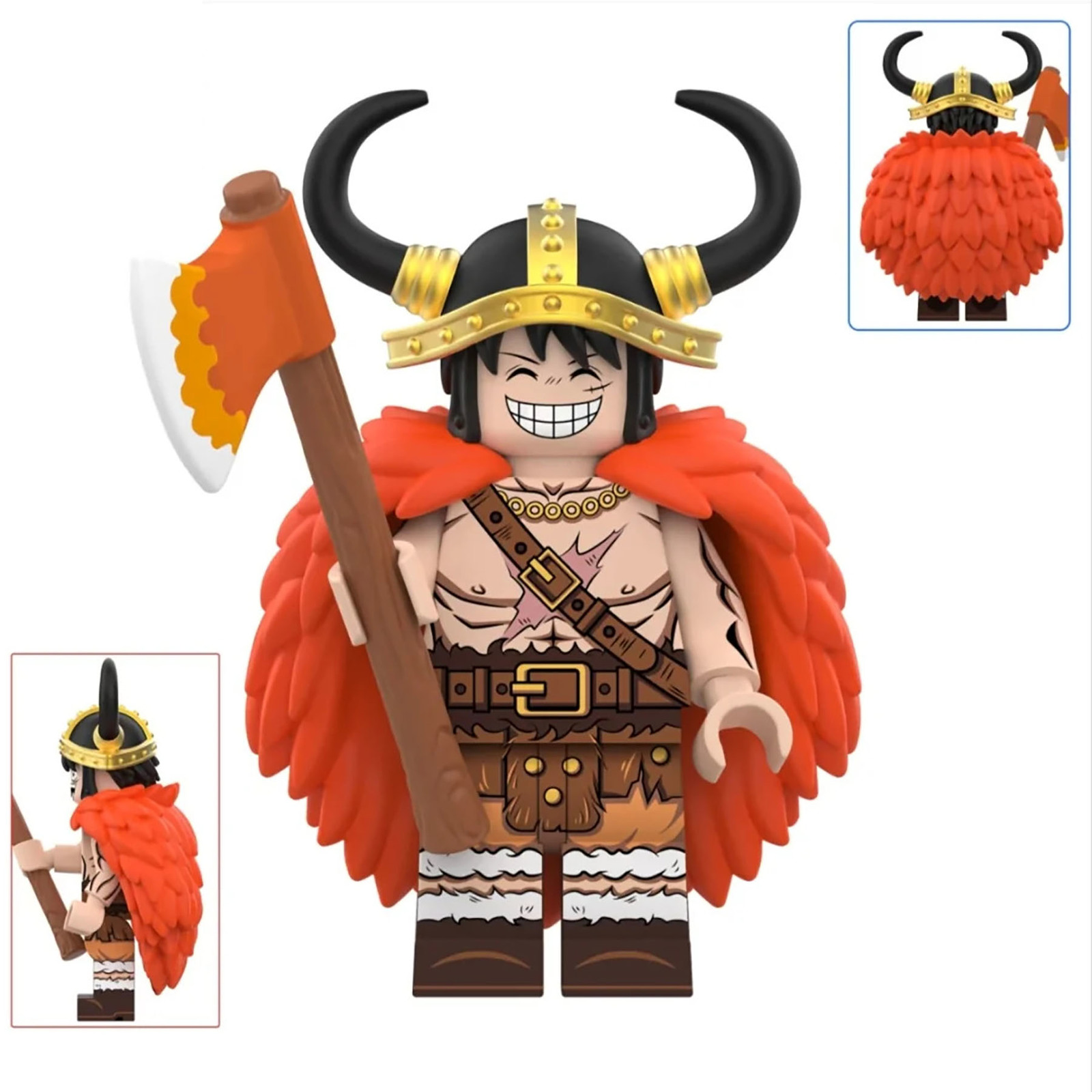Anime Character Viking Luffy Minifigures Assembly Mini Building Block Fi... - $11.89