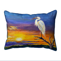 Betsy Drake Egret Sunset Large Indoor Outdoor Pillow 16x20 - £37.60 GBP