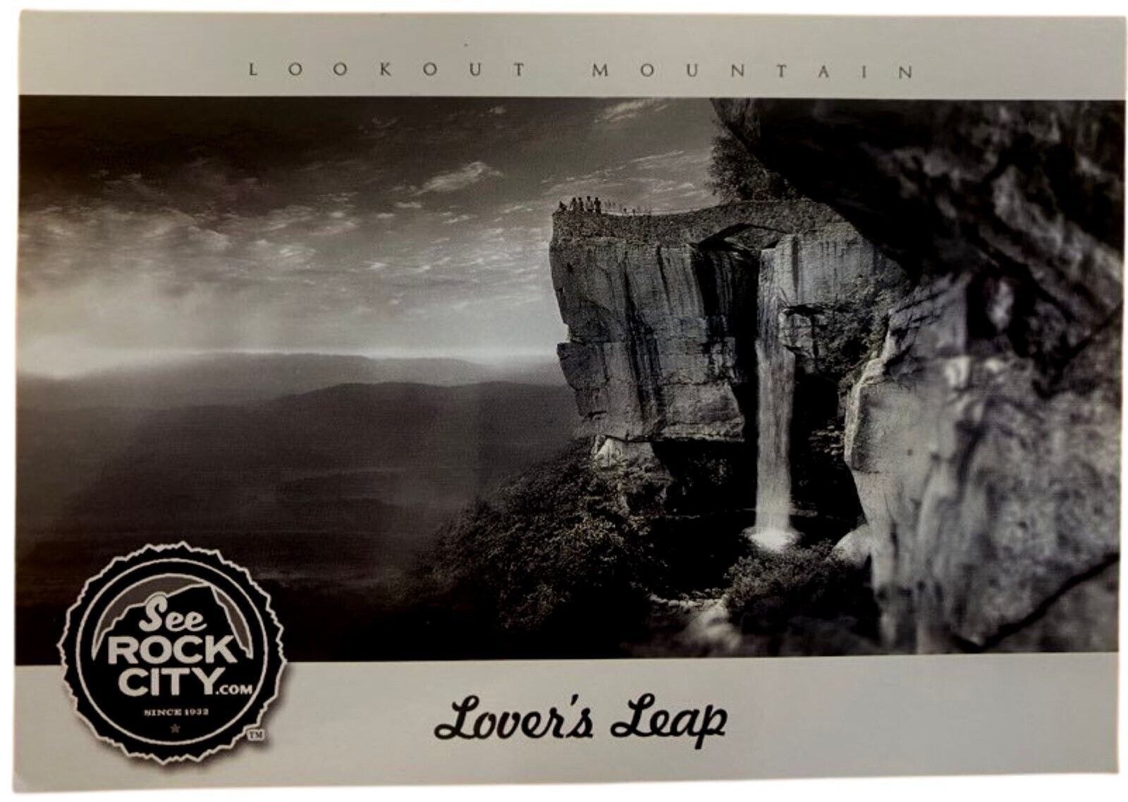 See Rock City Lovers Leap Black and White Postcard - $5.99