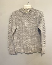 LOGG Cable Knit Sweater H&amp;M Women&#39;s Small Gray Cotton Pullover Crewneck  EUC - £11.07 GBP