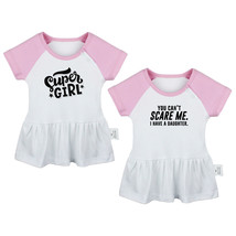 Pack of 2, You Can&#39;t Scare Me &amp;Super Girl Dress Infant Baby Girls Princess Dress - £18.28 GBP
